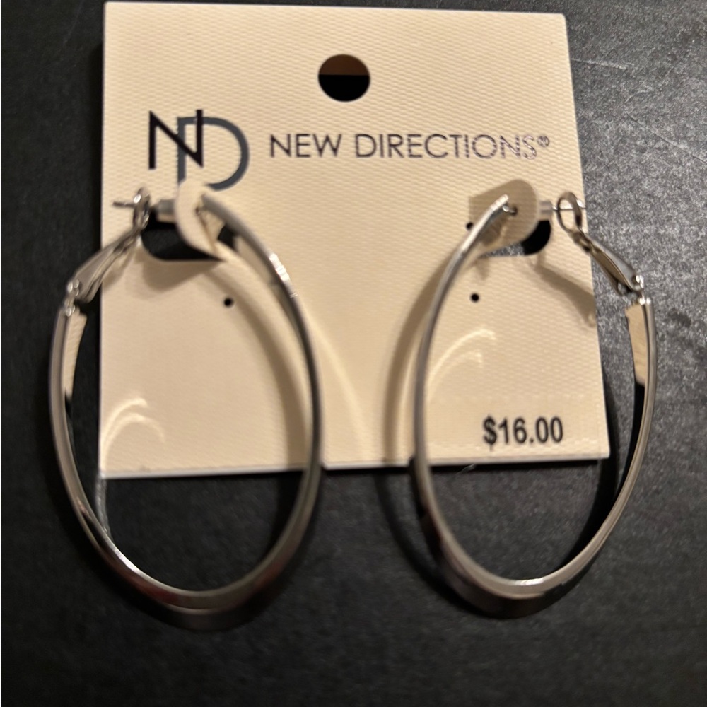 New Directions Silver Hoop Earrings